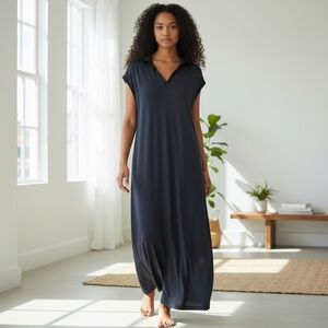 ❤️ NWT! MNG by Mango Black Maxi Stretch Jersey Dress